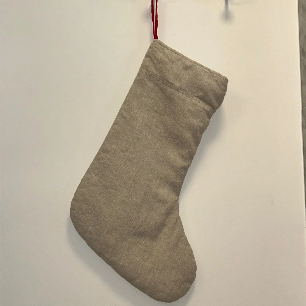West Elm Linen Stocking